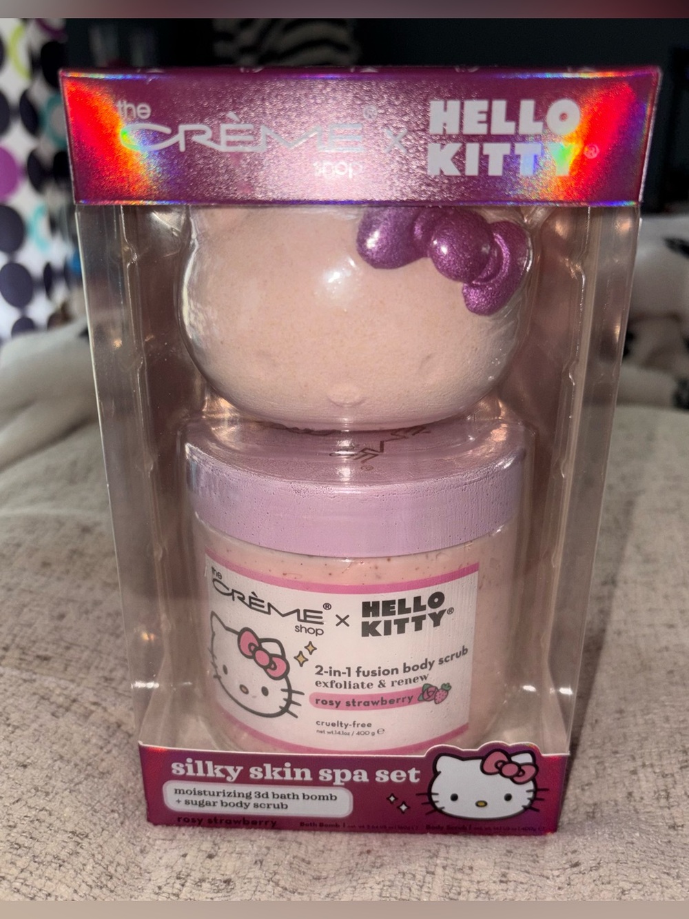 The Creme Shop x Hello Kitty Silky Skin Spa Set. NEW!!! Rosy strawberry